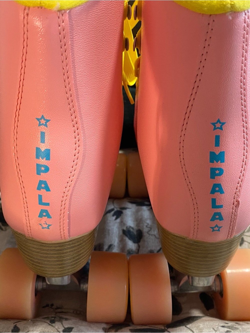 Women’s Pink Roller Skates with Yellow Laces - Picture 4 of 4